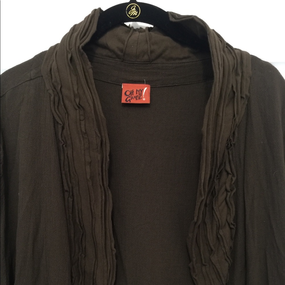 Oh My Gauze! Brown Jacket. OMG Size 2 = L/XL=12/14